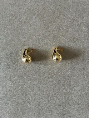 Gold Teardrop Stud Earrings - Women Jewelry